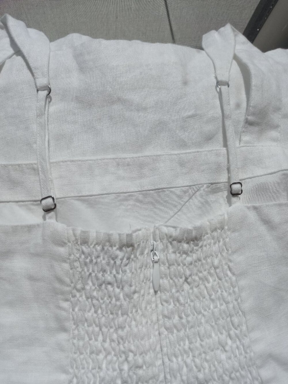 ABERCROMBIE & FITCH linen collection midi dress with side slit in white (S) - Picture 12 of 16
